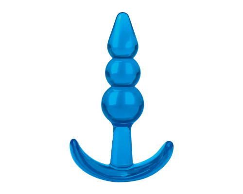 Заказать Голубой анальный плаг Beginners Beaded Plug - 9,5 см.