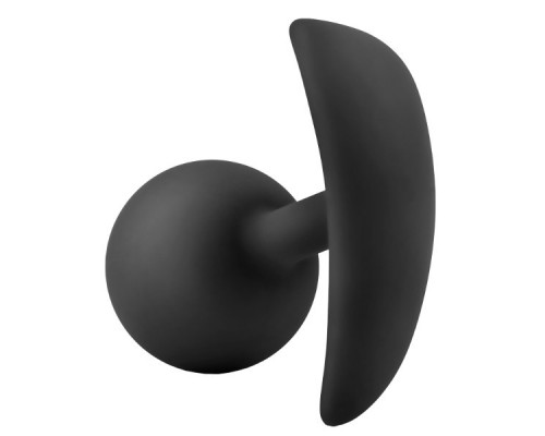 Заказать Черная анальная пробка Silicone Vibra Plug - 8,9 см.