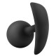 Заказать Черная анальная пробка Silicone Vibra Plug - 8,9 см.