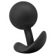Заказать Черная анальная пробка Silicone Vibra Plug - 8,9 см.