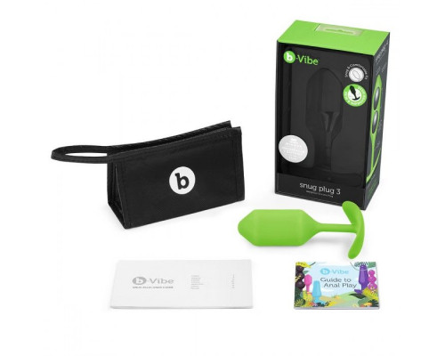 Заказать Лаймовая пробка для ношения B-vibe Snug Plug 3 - 12,7 см.