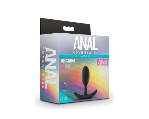 Заказать Черный анальный стимулятор Vibra Slim Plug Small - 8,8 см.