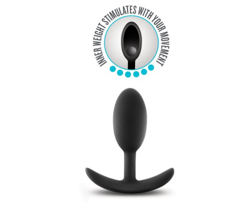 Заказать Черная анальная пробка Silicone Vibra Slim Plug Medium - 10,2 см.