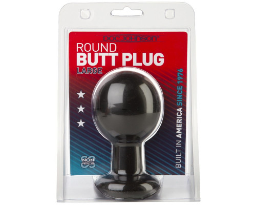 Заказать Круглая черная анальная пробка Classic Round Butt Plugs Large - 12,1 см.