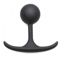 Черная анальная пробка с утяжелением Premium Silicone 3.3  Weighted Round Plug - 8,4 см.