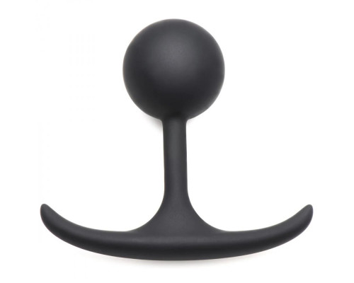 Заказать Черная анальная пробка с утяжелением Premium Silicone 3.3  Weighted Round Plug - 8,4 см.