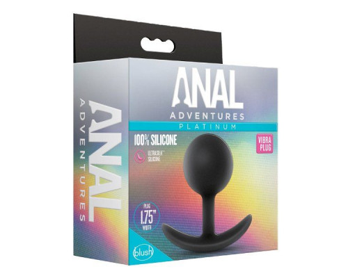 Заказать Черная анальная пробка Silicone Vibra Plug - 8,9 см.