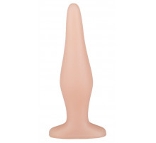 Телесная анальная пробка с широким основанием - 14 см.