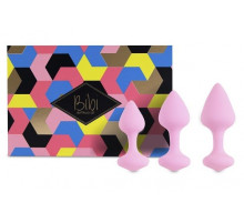 Набор из 3 нежно-розовых анальных пробок Bibi Butt Plug Set