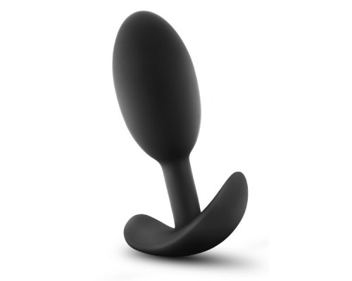 Заказать Черная анальная пробка Silicone Vibra Slim Plug Medium - 10,2 см.