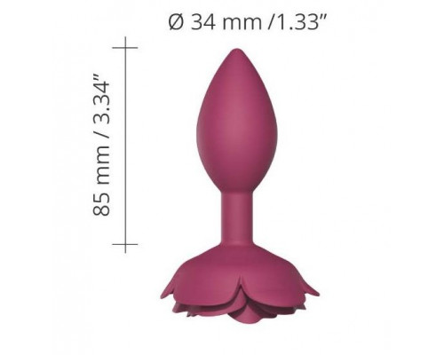 Заказать Сливовая анальная пробка с ограничителем-розой Open Rose Size M Butt Plug