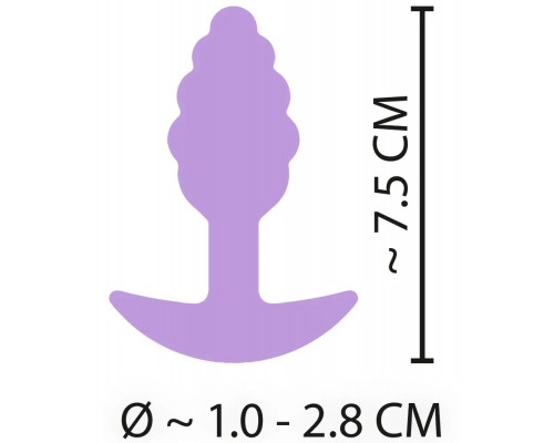 Фиолетовая анальная втулка Mini Butt Plug - 7,5 см.