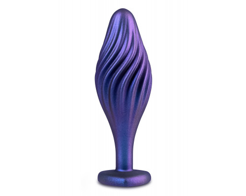 Фиолетовая анальная пробка с кристаллом-сердцем Matrix Swirling Bling Plug - 11,4 см.
