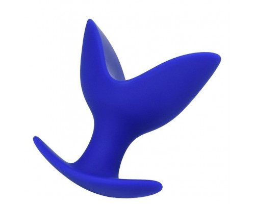 Синяя силиконовая расширяющая анальная втулка Bloom - 9,5 см.