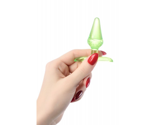 Заказать Зеленая анальная втулка с ограничителем - 6,5 см.