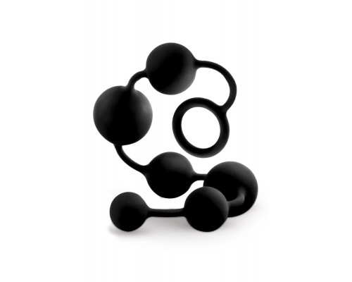 Заказать Черная анальная цепочка Black Anal Beads - 40,6 см.