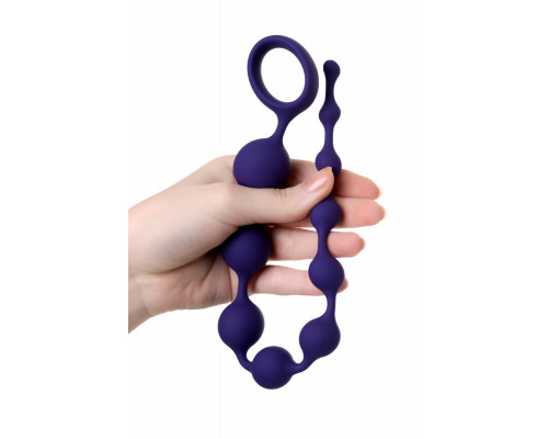 Заказать Фиолетовая силиконовая анальная цепочка Grape - 35 см.