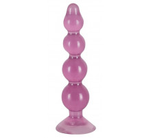 Фиолетовый анальный стимулятор-ёлочка Anal Beads - 13 см.