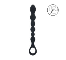 Черная силиконовая цепочка Beaded Snake Silicone Anal Probe with Loop - 26 см.