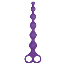 Фиолетовая анальная цепочка 8 Inch Ribbed Silicone Anal Beads - 26 см.