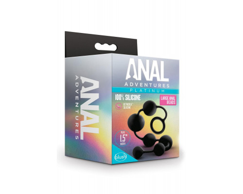 Заказать Черная анальная цепочка Black Anal Beads - 40,6 см.