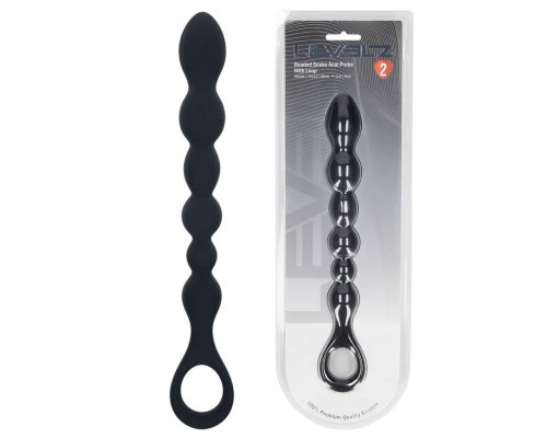 Черная силиконовая цепочка Beaded Snake Silicone Anal Probe with Loop - 26 см.