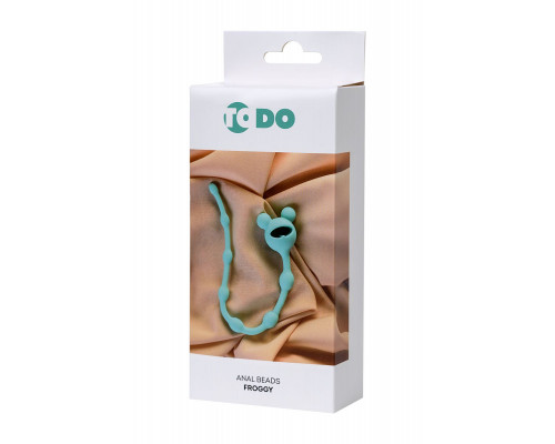 Заказать Мятная силиконовая анальная цепочка Froggy - 27,4 см.