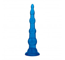 Голубая анальная елочка на присоске Anal Beads With Suction Base - 17,1 см.