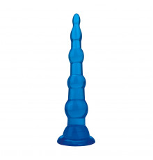 Голубая анальная елочка на присоске Anal Beads With Suction Base - 17,1 см.