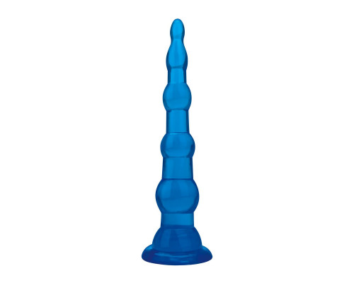 Заказать Голубая анальная елочка на присоске Anal Beads With Suction Base - 17,1 см.