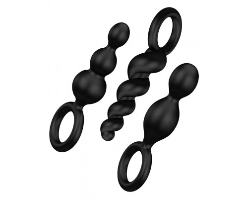 Заказать Набор чёрных анальных цепочек Satisfyer Booty Call