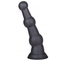 Анальная пробка платинового цвета с изгибом - 15 см.