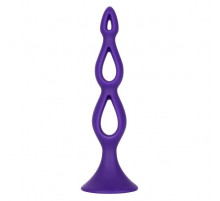 Фиолетовая анальная елочка Silicone Triple Probe - 14,5 см.