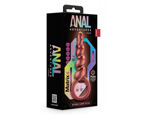 Заказать Коричневый анальный стимулятор Spiral Loop Copper Anal Plug - 13,3 см.