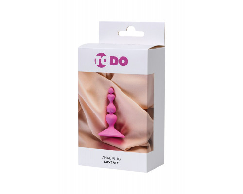Розовая силиконовая анальная пробка Loverty - 8 см.