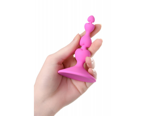 Розовая силиконовая анальная пробка Loverty - 8 см.