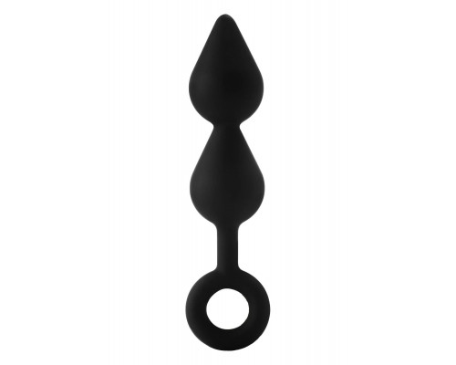Черный анальный стимулятор XL Double Drop Plug - 20 см.