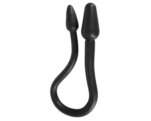 Заказать Черный двусторонний анальный плаг с гибким соединением Double Plug