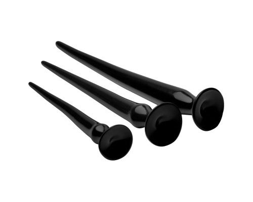 Заказать Набор из 3 черных больших гибких анальных стимуляторов Slim Tapered Anal Hose Trainer Set