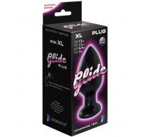 Черный анальный плаг Glide XL - 13 см.