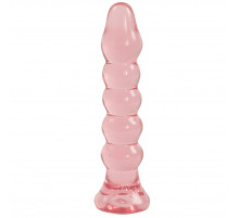 Анальная елочка из розового геля Crystal Jellies Anal Plug Bumps - 15,2 см.