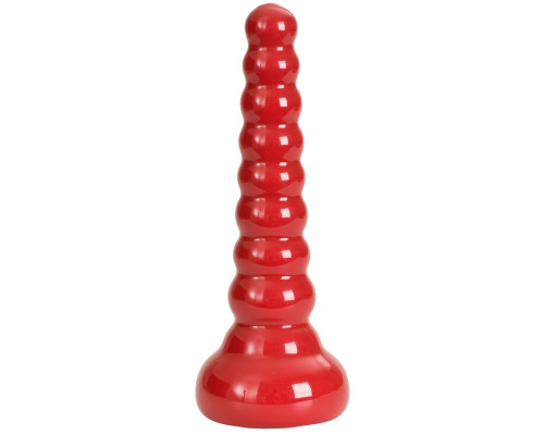 Заказать Ребристая анальная втулка Red Boy Anal Wand Butt Plug - 21,3 см.