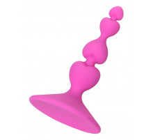Розовая силиконовая анальная пробка Loverty - 8 см.