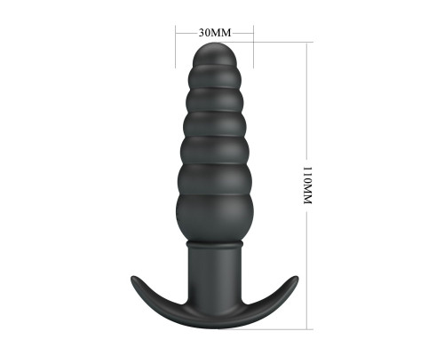 Черный анальный вибростимулятор Aeolis - 11 см.