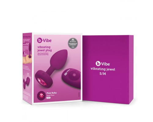 Заказать Ярко-розовая анальная вибровтулка с кристаллом Vibrating Jewel Plug S/M - 10 см.
