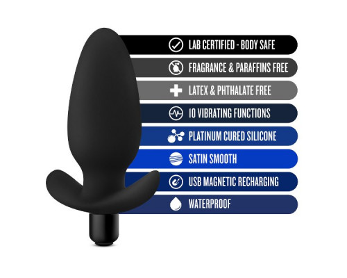 Заказать Черная анальная вибропробка Silicone Saddle Plug - 12,1 см.
