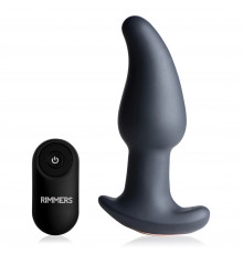 Черная анальная вибропробка с эффектом римминга Gyro M Curved Rimming Plug - 13,7 см.