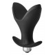 Черная анальная пробка Vibrating Anal Anchor Plug - 10 см.