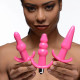 Заказать Набор из 3 розовых анальных пробок с вибропулей Thrill Trio Anal Plug Set