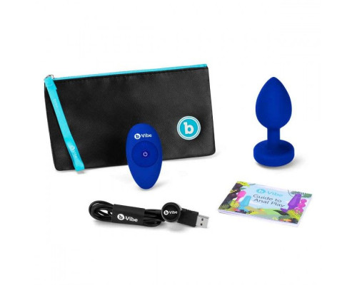 Заказать Синяя вибропробка Vibrating Jewel Plug L/XL - 11 см.